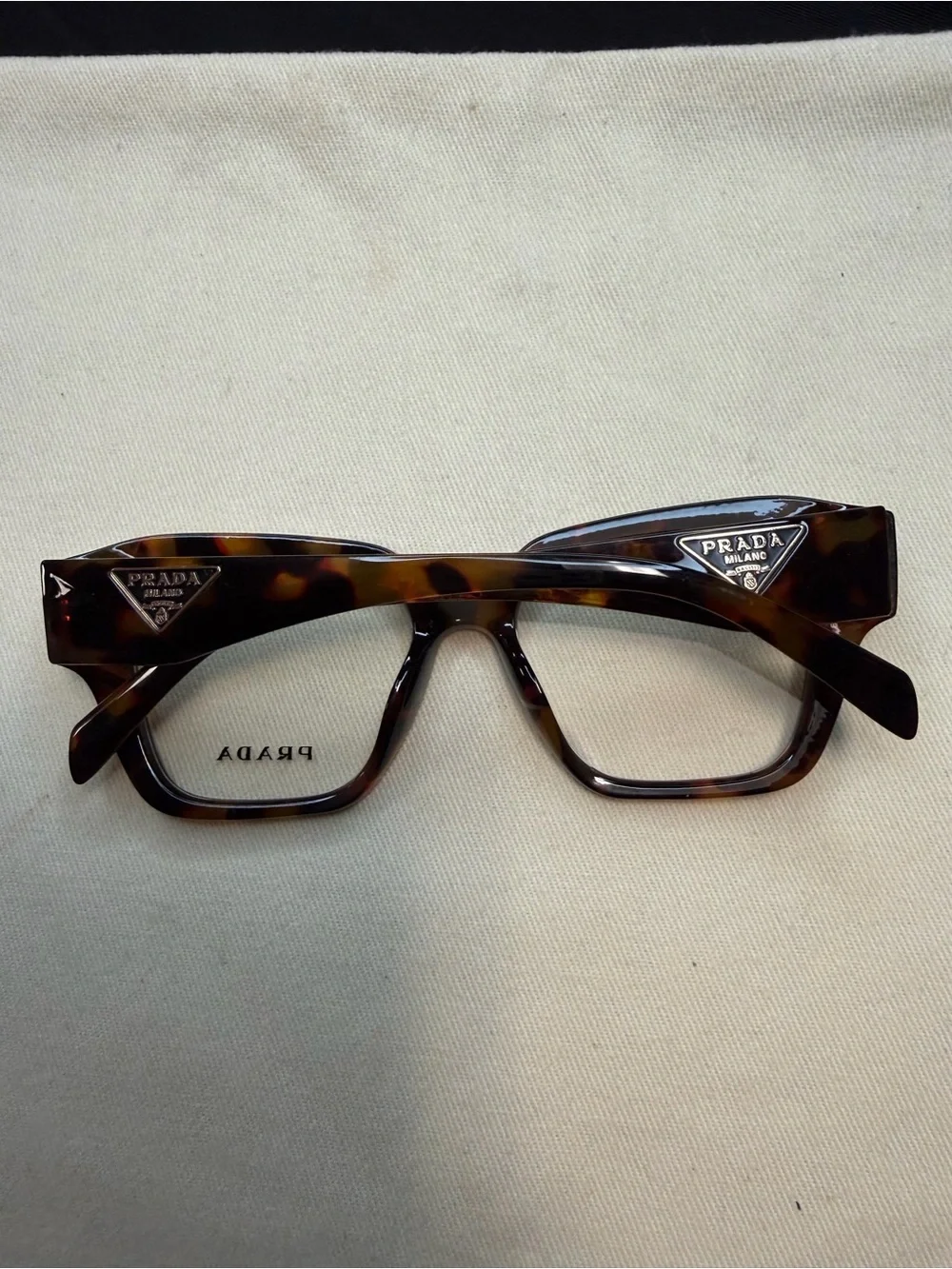 Prada Tortoiseshell Brown Square Optical Frames - Picture 5 of 7